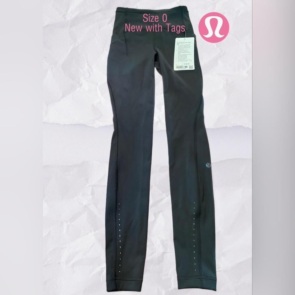 Lululemon black leggings, size 0. Never worn, brand new with tags.